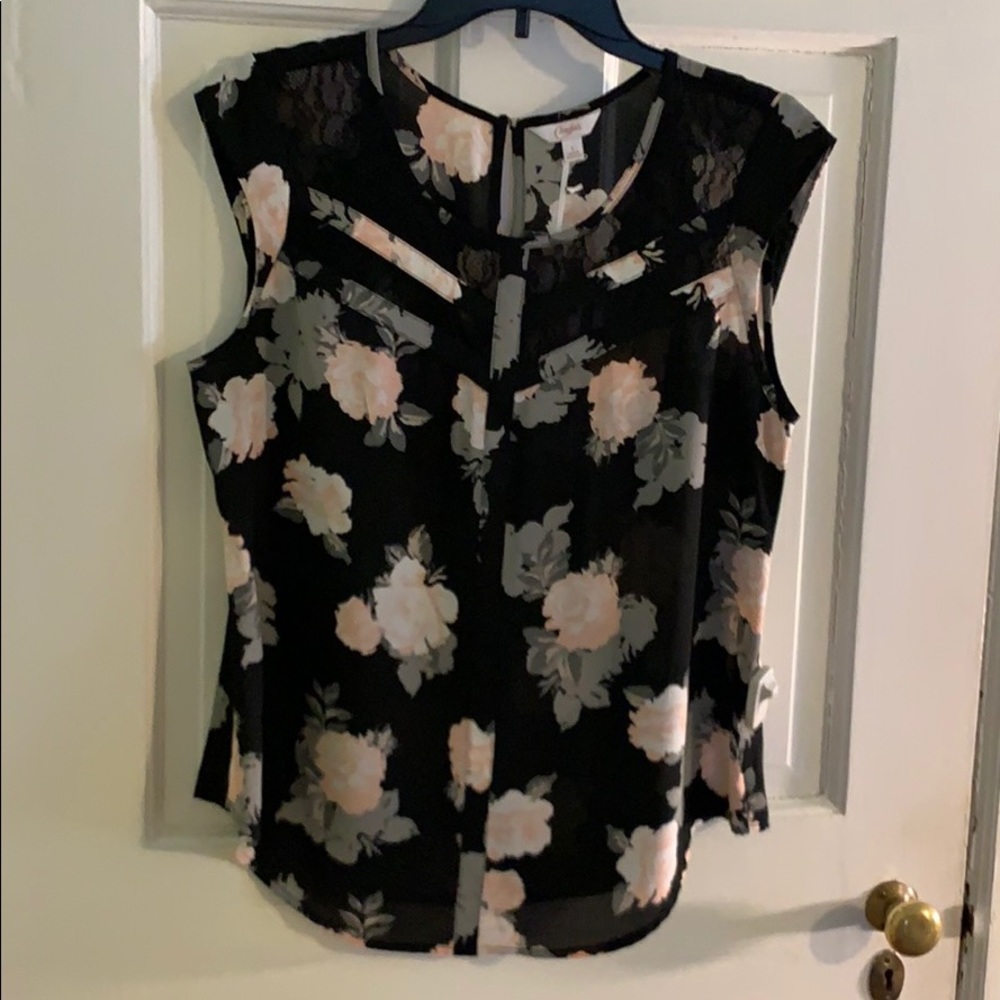 Candies brand black floral shirt